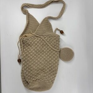 Vintage Bohemian Shoulder Bag Braided Cinch Sack Coin Purse